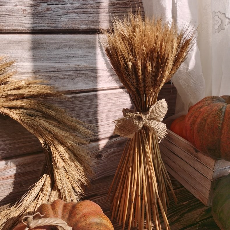Amazon Top Seller 100 Pcs Dry Wheat Grass Bouquet Preserved Flower Dried Flower Crafts Artificial Flowers