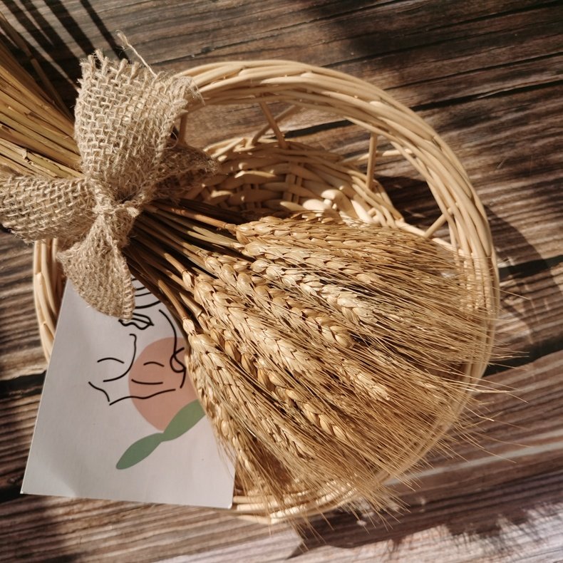 Amazon Top Seller 100 Pcs Dry Wheat Grass Bouquet Preserved Flower Dried Flower Crafts Artificial Flowers