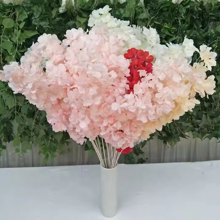 90cm Cherry Blossom Large Cherry Trees White Pink Cherry Blossom Branches for Wedding Party Hotel Decoration Artificial flowers
