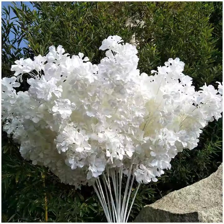 90cm Cherry Blossom Large Cherry Trees White Pink Cherry Blossom Branches for Wedding Party Hotel Decoration Artificial flowers