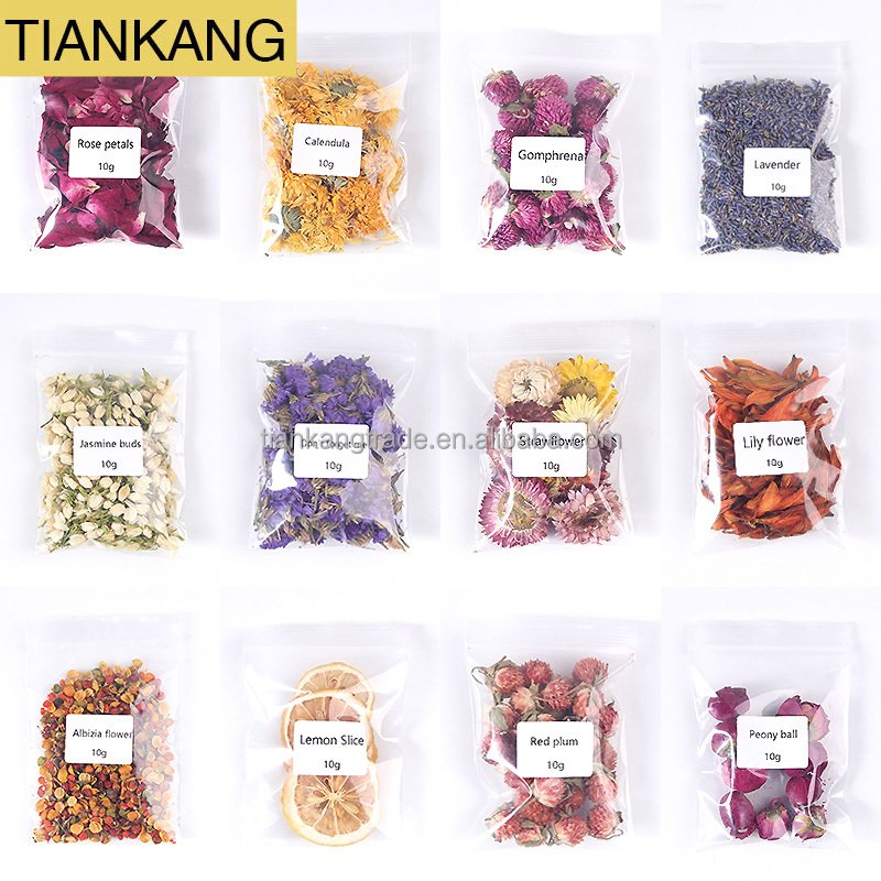 Natural handmade candles dried flowers for scented candle dry flower and resin dry flower for decoration