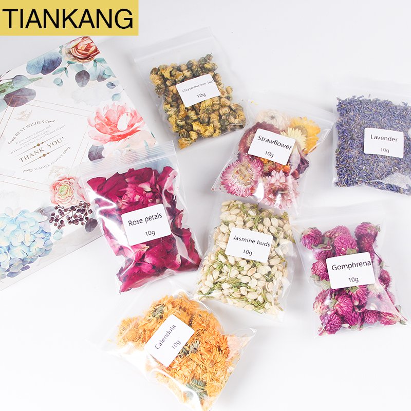 Natural handmade candles dried flowers for scented candle dry flower and resin dry flower for decoration