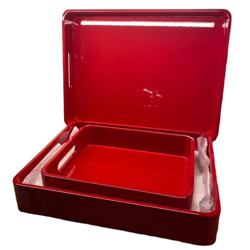 Premium New Design Customized Rectangular Tray LACQUER TRAY from MDF with Handle