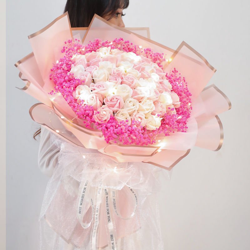 99 Rose Soap flower bouquet Carnations Mother's Day gift 520 1314 Handmade artificial Valentine's Day bouquet