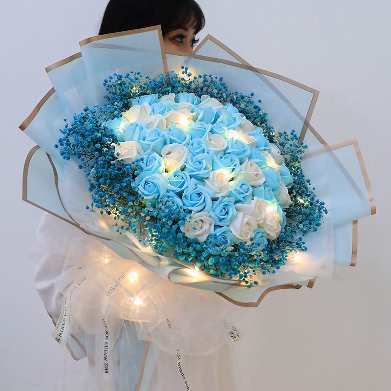 99 Rose Soap flower bouquet Carnations Mother's Day gift 520 1314 Handmade artificial Valentine's Day bouquet