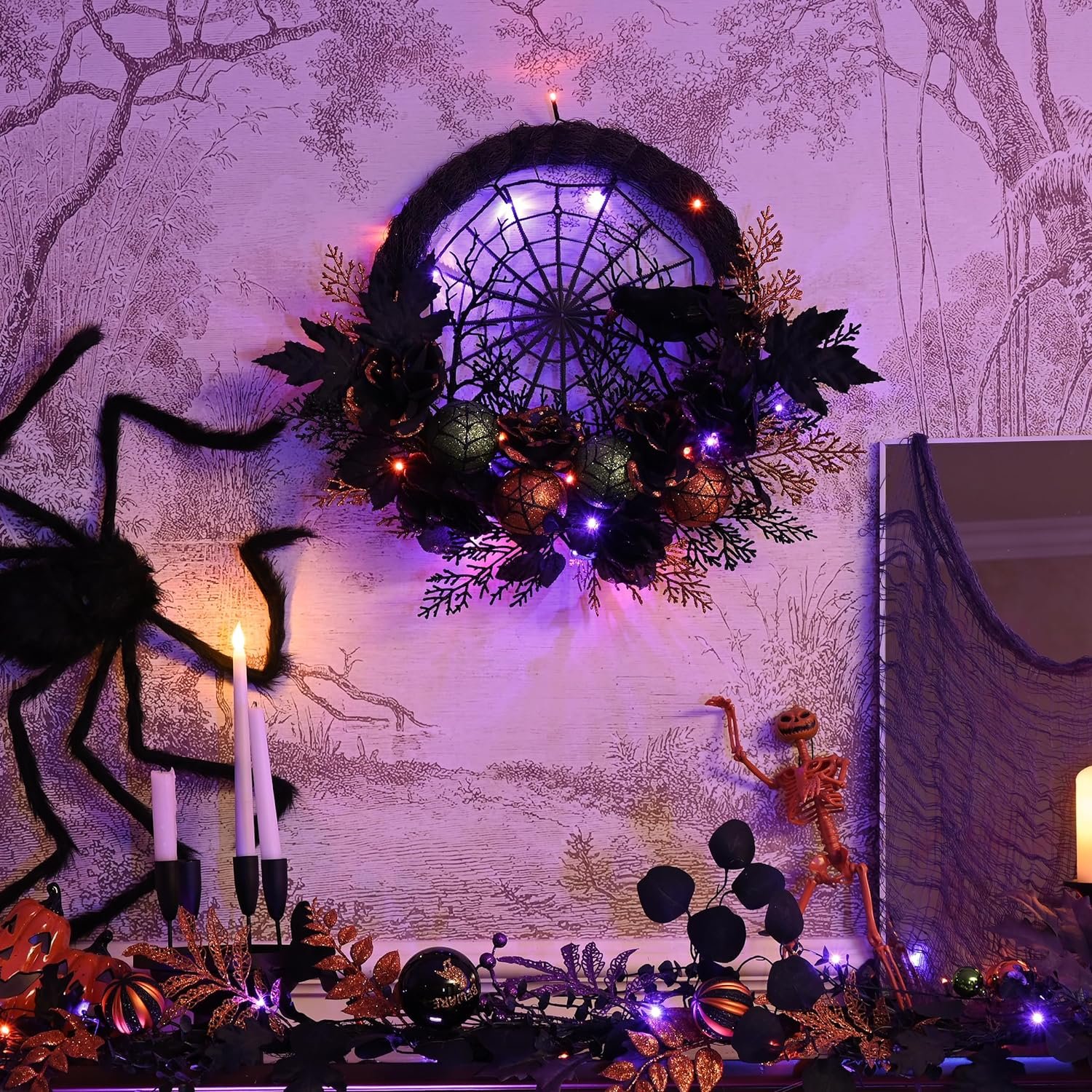 Halloween skull garland simulation flowers horror decoration garland outdoor hanging rattan celebration party supplies