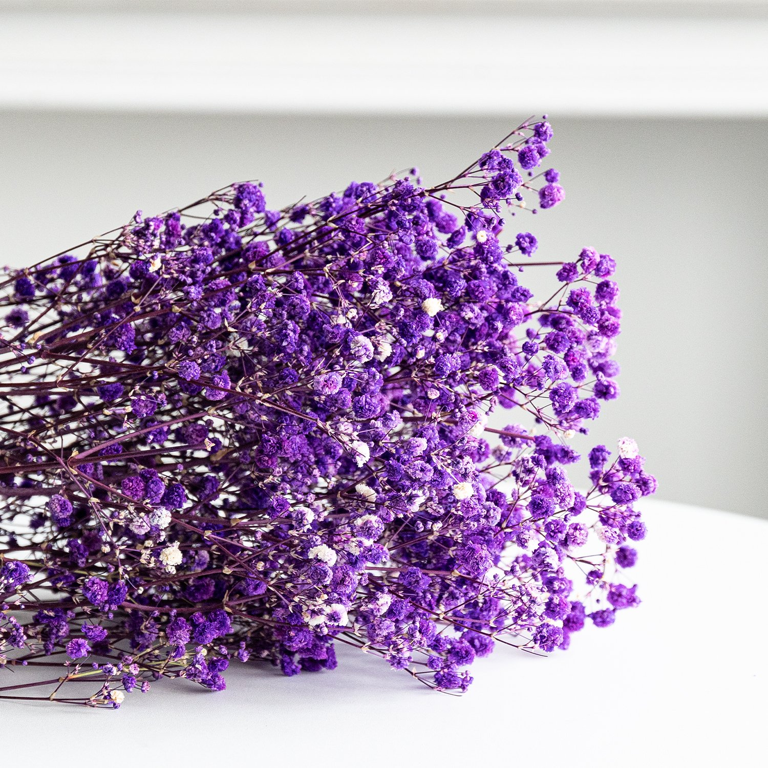 Factory Wholesale Purple preserved baby's breath floral dried baby breath gypsophila babysbreath bouquet flower