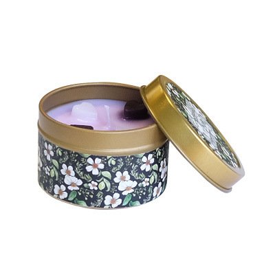 Tin Dried Flower Dried Soy Wax Aromatherapy Custom Healing Crystal Clear Quartz Scented Luxury Candles