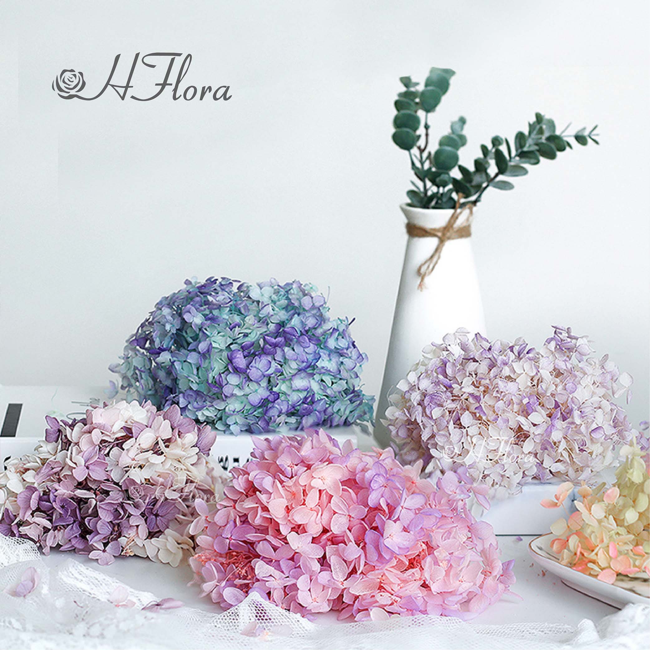 HFlora Wedding home decorations Dried Made Bouquet dried flowers natural flowers Easily preserved hydrangea