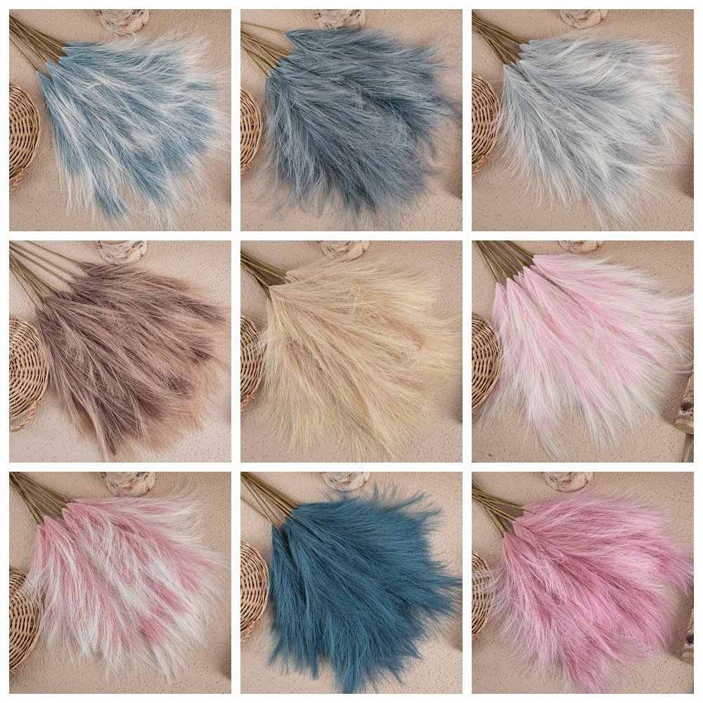 Faux Pampas Dark Pink 75cm Tall Fluffy Boho Decor Dried Flowers Grass Artificial Pampass For Centerpieces Wedding Home Party