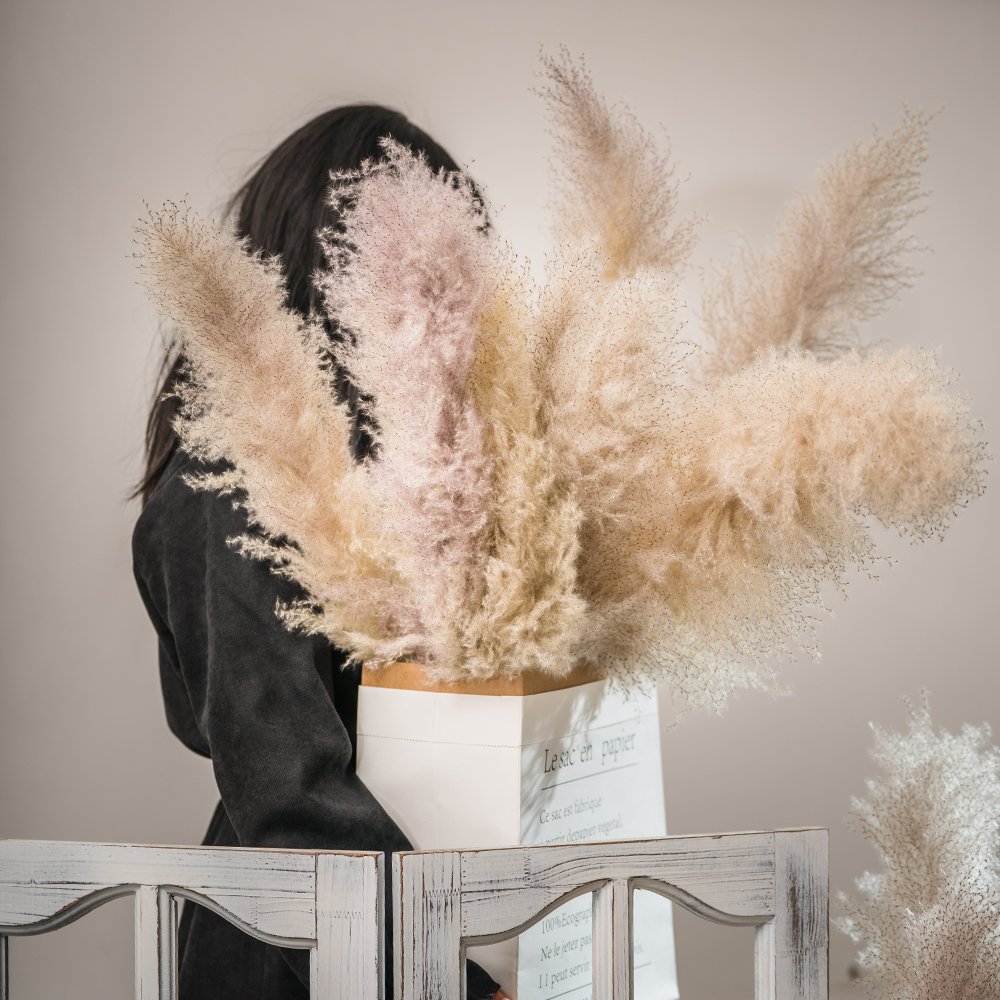 factory supply large fluffy natural Pampas grass high quality Dried Flowers One-stop service Fo Decorative Flower
