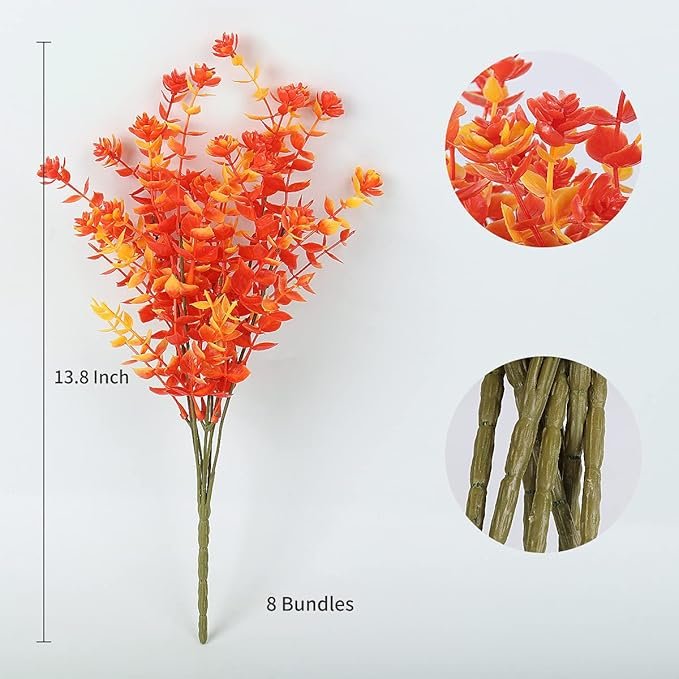 Dropshipping Shopify Artificial Fall Flowers No Fade Faux Autumn Plants Indoor Outdoor Greenery for Thanksgiving Decor