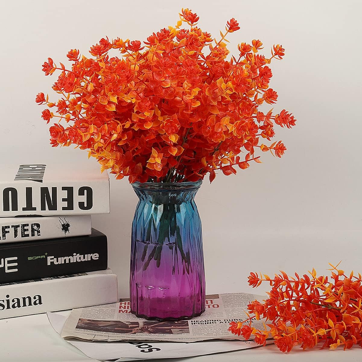Dropshipping Shopify Artificial Fall Flowers No Fade Faux Autumn Plants Indoor Outdoor Greenery for Thanksgiving Decor