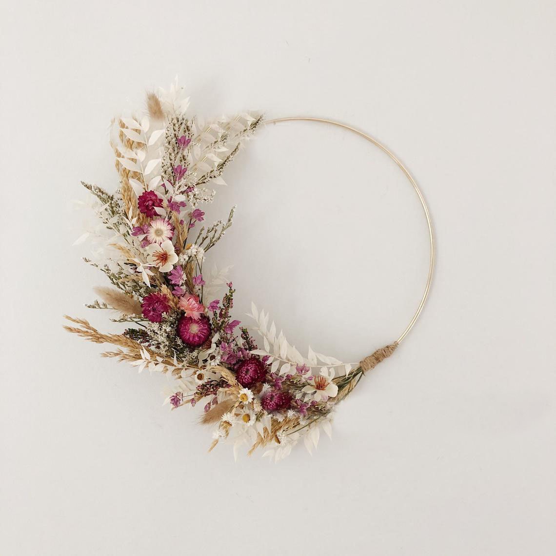 Natural Dry Pampas Grass Floral Garland Dried Flower Decoration Party Wedding Material Artificial Preserved Wreaths