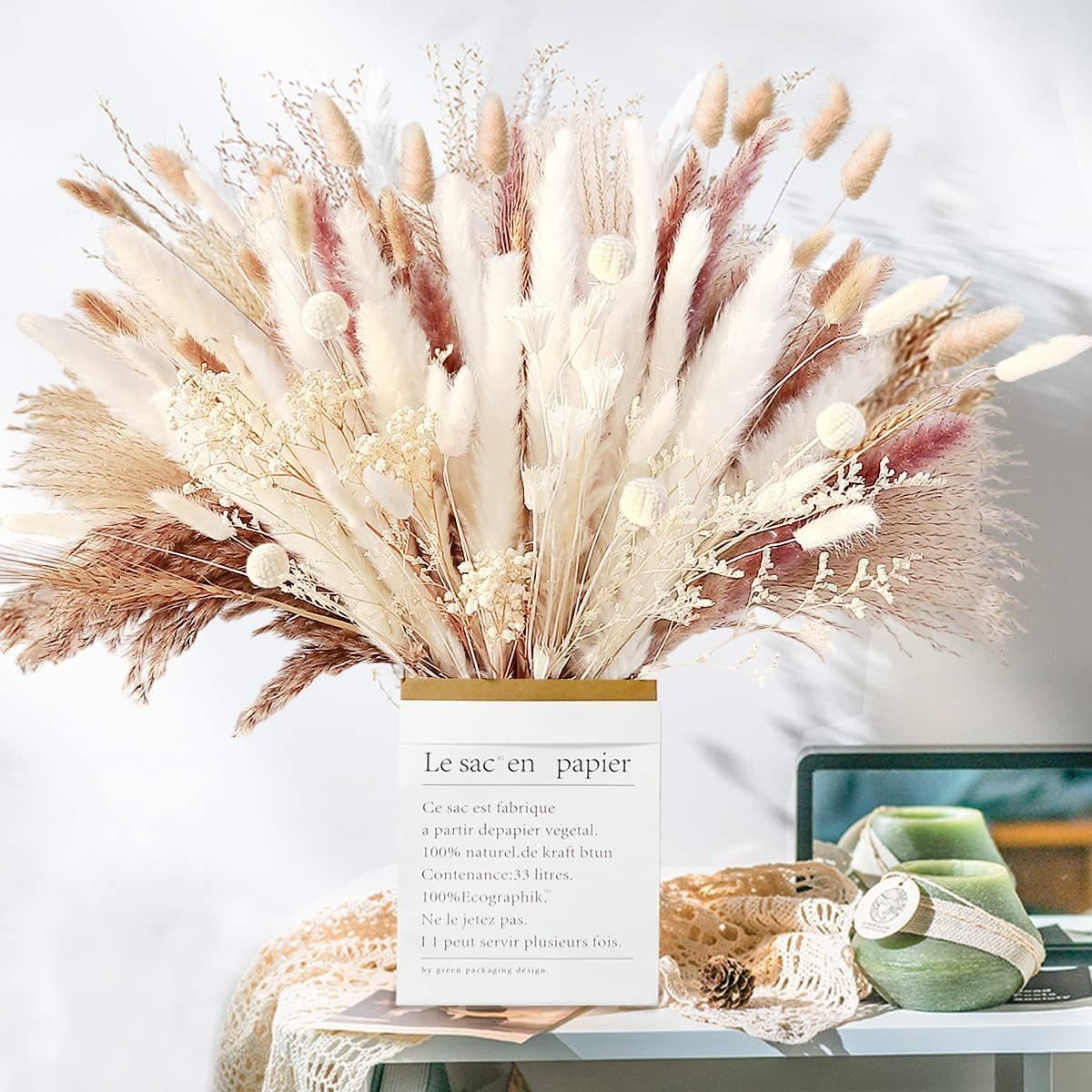 SZ04-3 Pampas Grass Plant Home Centerpiece Decor Small Natural Top Seller Dry Flower Dried Pampas Grass Bouquet for Boho Wedding