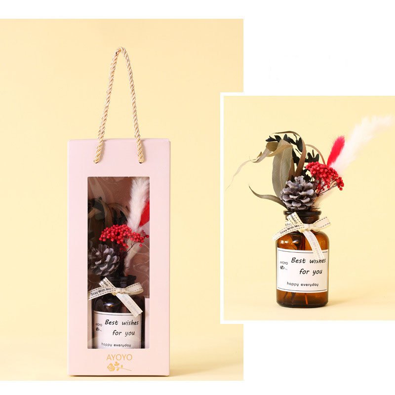 Mothers Day Gifts 2025 ODM/OEM Dried Flowers And Plants Bouquets In Glass Bottle Preserved Flowers