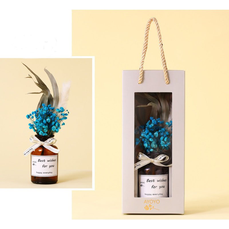 Mothers Day Gifts 2025 ODM/OEM Dried Flowers And Plants Bouquets In Glass Bottle Preserved Flowers