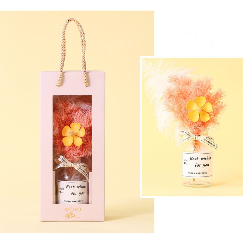 Mothers Day Gifts 2025 ODM/OEM Dried Flowers And Plants Bouquets In Glass Bottle Preserved Flowers
