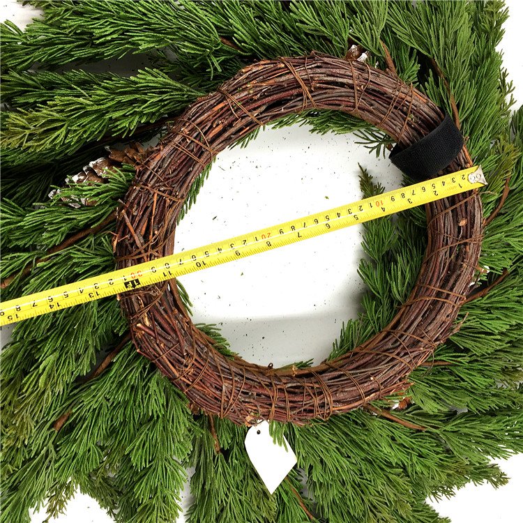 Artificial pine tree leaf and pinecone rings for Christmas decoration
