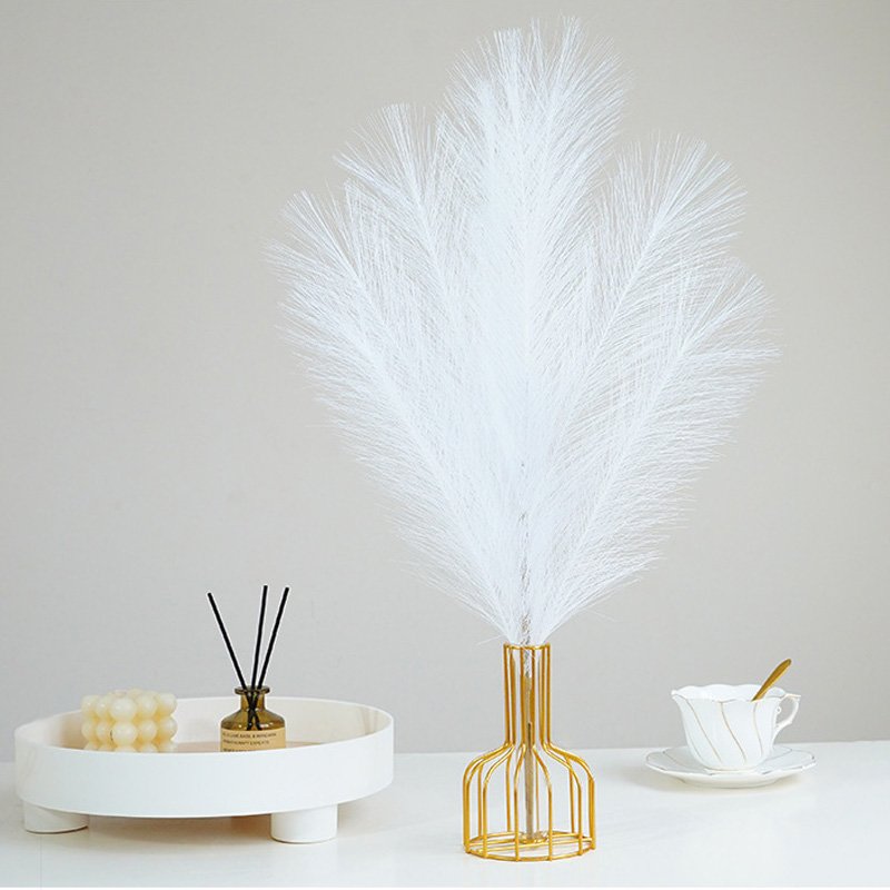 7pc/Bunch 45cm Artificial Faux Fluffy Home Decorating Flowers Arrangements Plants Reed Wedding Boho Decor Pampas Grass Bouquet