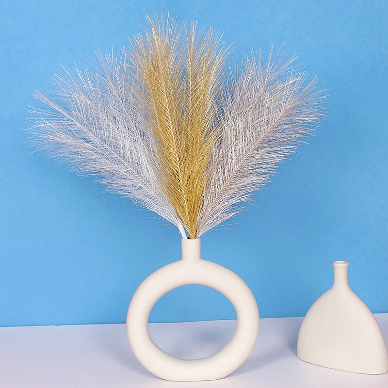 7pc/Bunch 45cm Artificial Faux Fluffy Home Decorating Flowers Arrangements Plants Reed Wedding Boho Decor Pampas Grass Bouquet