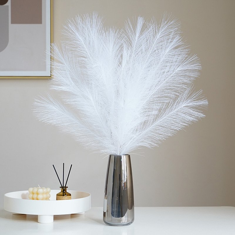 7pc/Bunch 45cm Artificial Faux Fluffy Home Decorating Flowers Arrangements Plants Reed Wedding Boho Decor Pampas Grass Bouquet