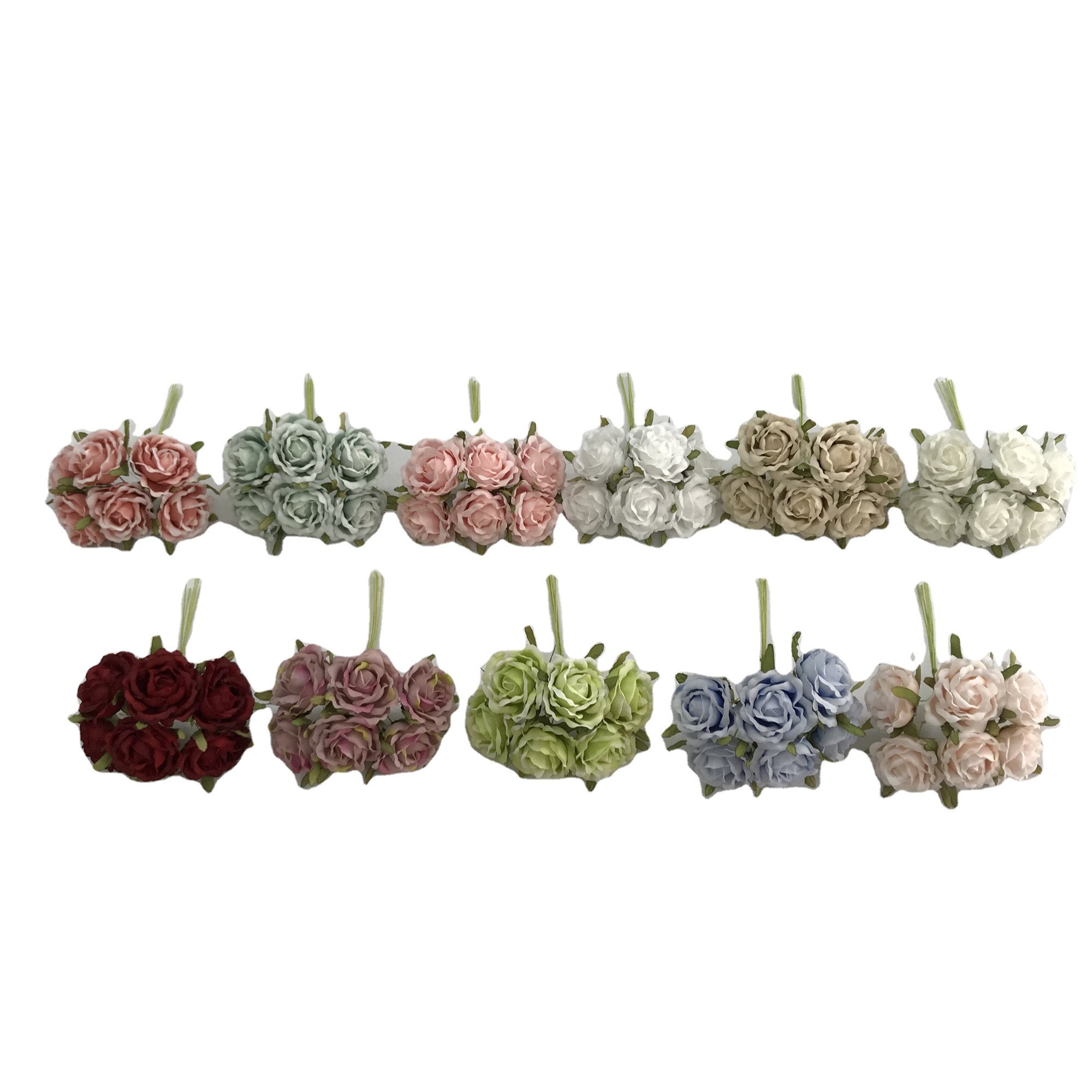 flower bunch wire rose flower bridal hair accessories 6 heads