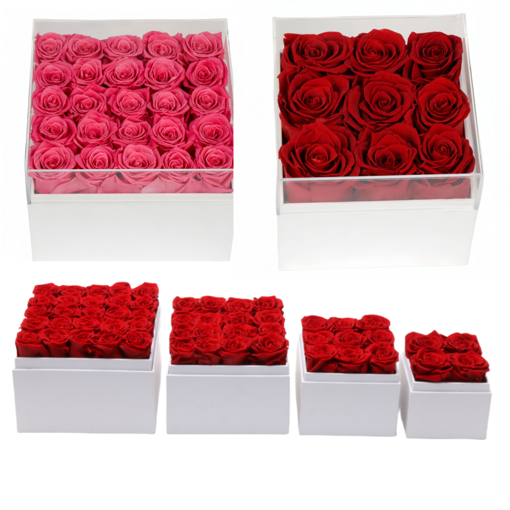 Real Natural Eternal Rose Gift Box for Preserved Flower in Dried Rose Box Valentine's Day Gift Box