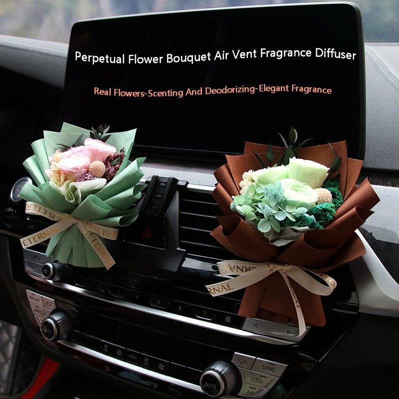 Custom Handmade Mini Bouquet Car Perfume Air Conditioning Outlet Vent Fragrance Dried Flower Car Air Freshener