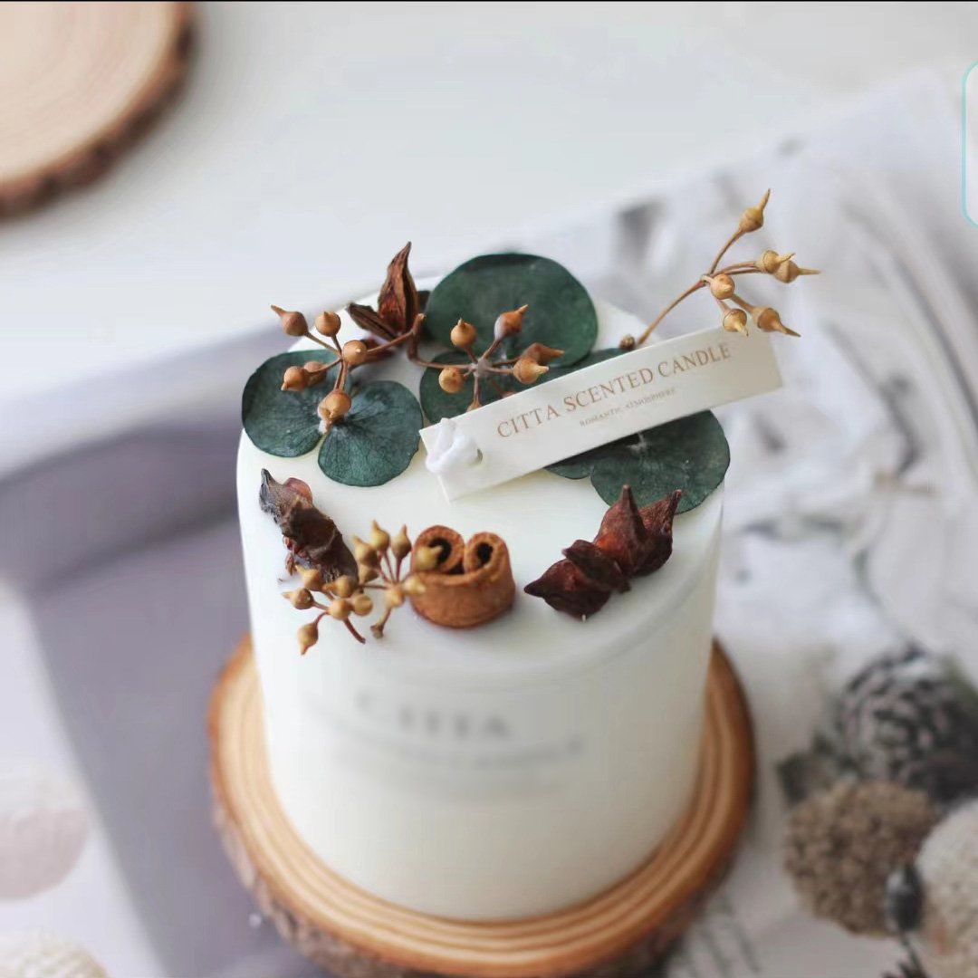 Candles Manufacturers Custom Luxury aroma Dried Flower Plants Scented Candles Soy Wax Essential Oils Aromatherapy Candles GIFT
