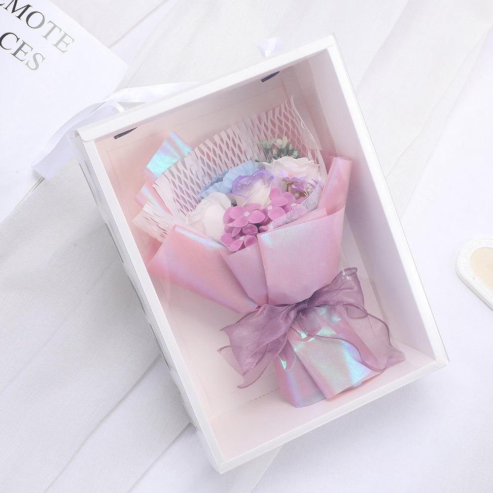 Rose Soap Flower Pink Bouquet - Dried Floral Arrangement, Ideal for Mother's Day, Weddings, Graduations, Valentine's Gift