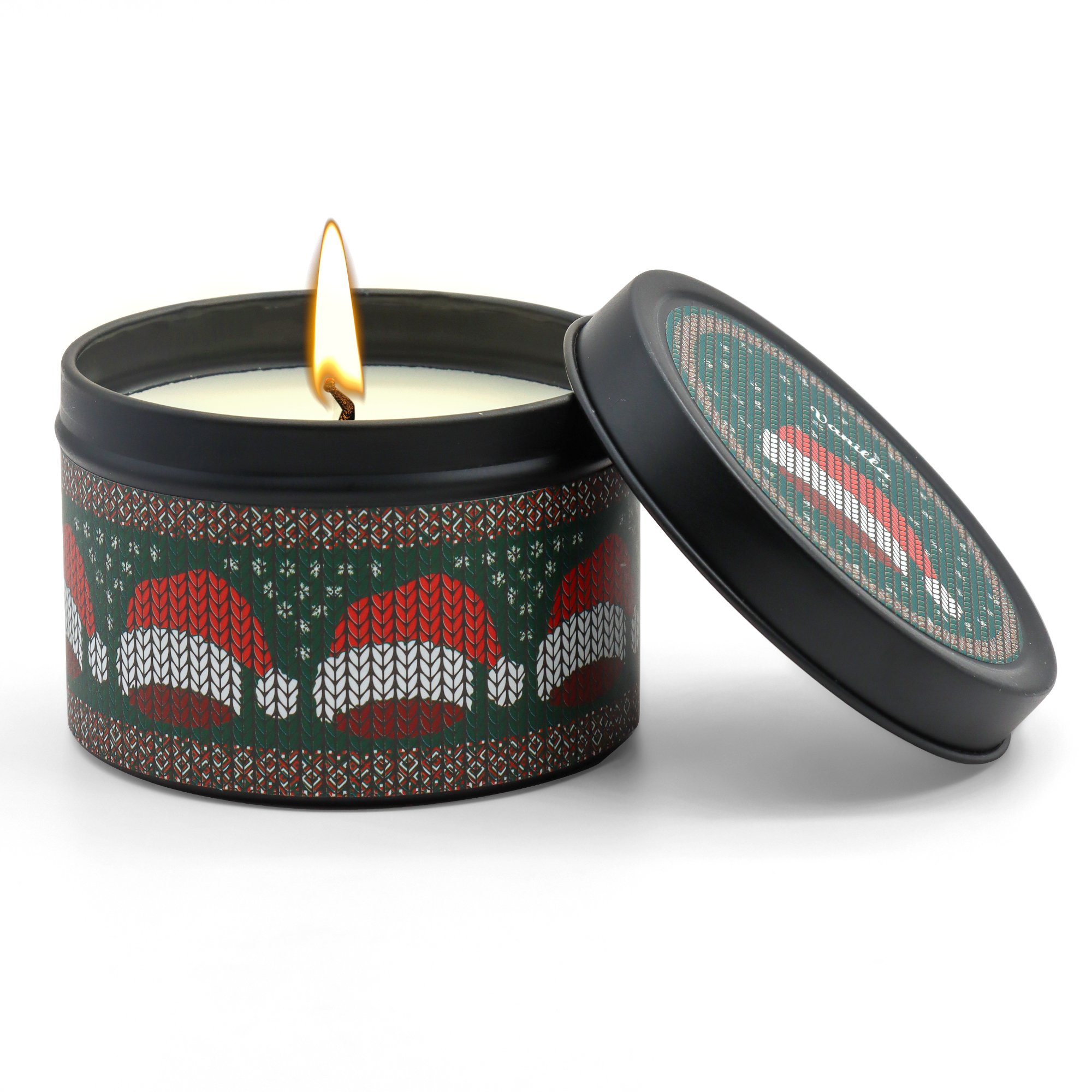 KLS Natural Scented Luxury 4 Candles Handmade Petals Soybean Wax Essential Oil Aromatherapy Christmas Scented Candle Gift Set