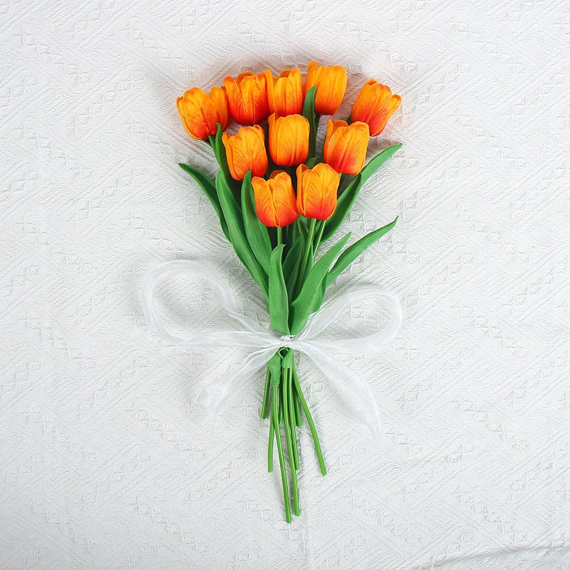 Tulip artificial flower wedding flower bouquet shooting props home living room decoration PU artificial flower wholesale