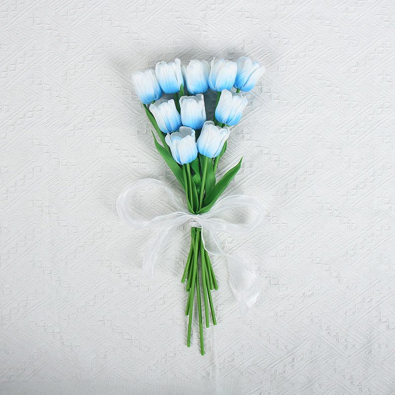 Tulip artificial flower wedding flower bouquet shooting props home living room decoration PU artificial flower wholesale
