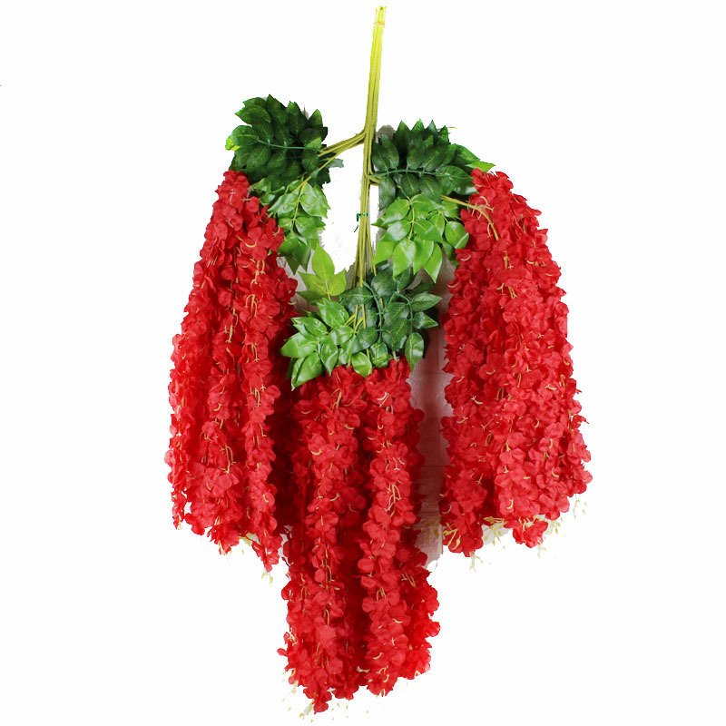 Colourful Pastel Artificial Wisteria Vine Ratta Hanging Garland Silk Flowers Wedding Decoration Wisteria Flowers