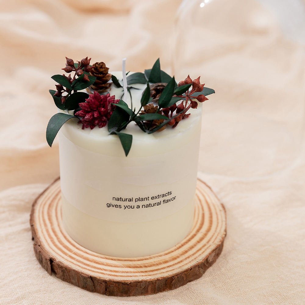 Wholesale Custom Valentine's Day Soybean Wax Various Fragrances Dried Flower Scented Candles
