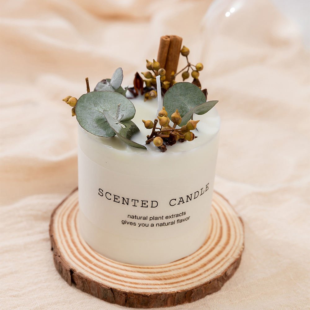 Wholesale Custom Valentine's Day Soybean Wax Various Fragrances Dried Flower Scented Candles