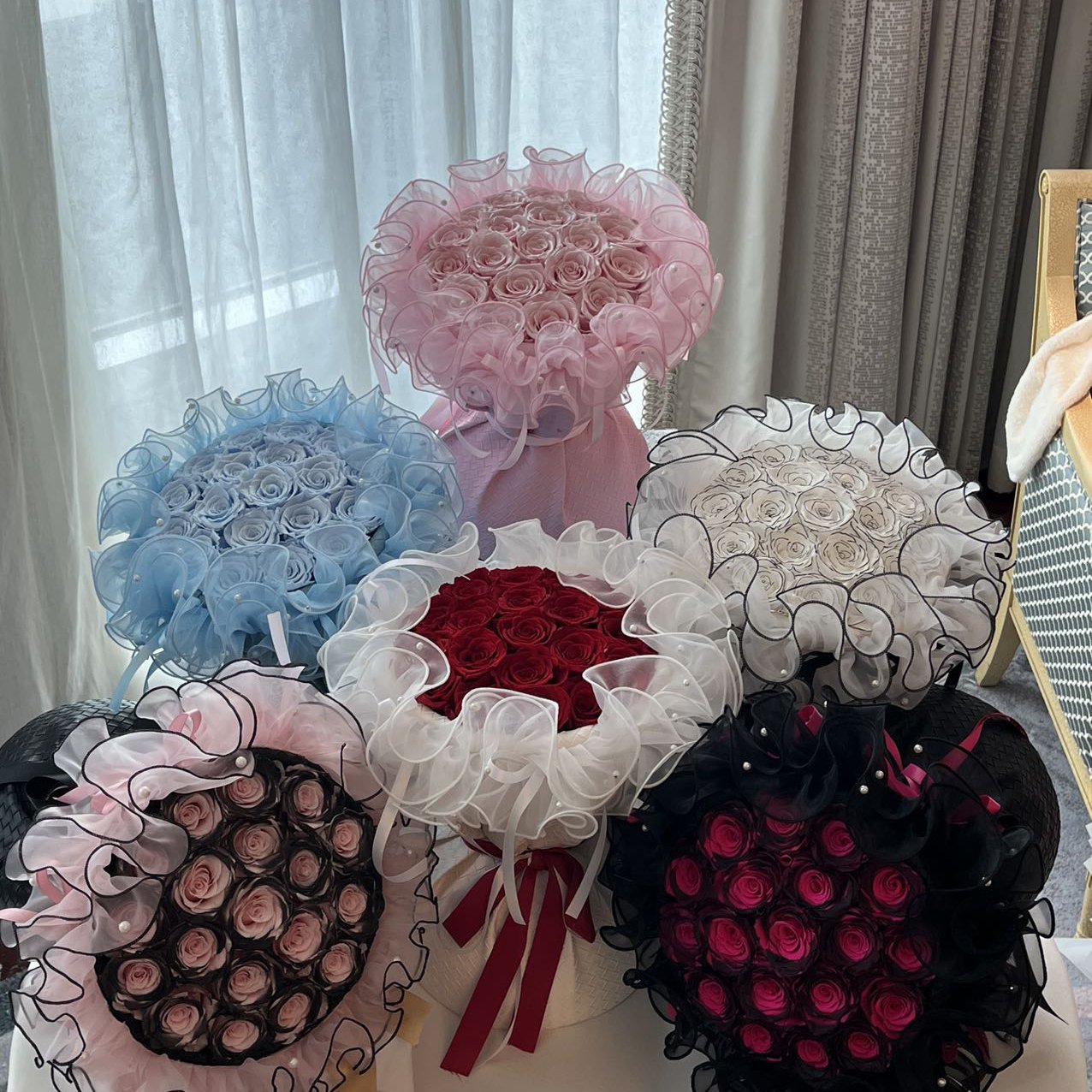 Valentine's Day Mother's Day Gifts Bouquet natural wedding dried immortal eternal forever flowers preserved roses