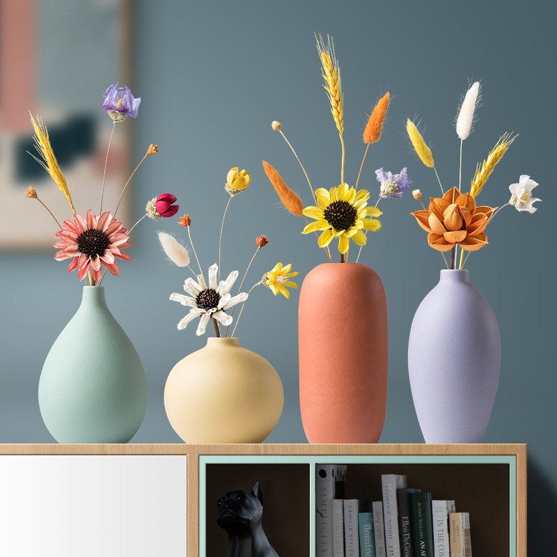 Nordic clay pot dried flowers home decor ornaments flowers dried flowers pampas