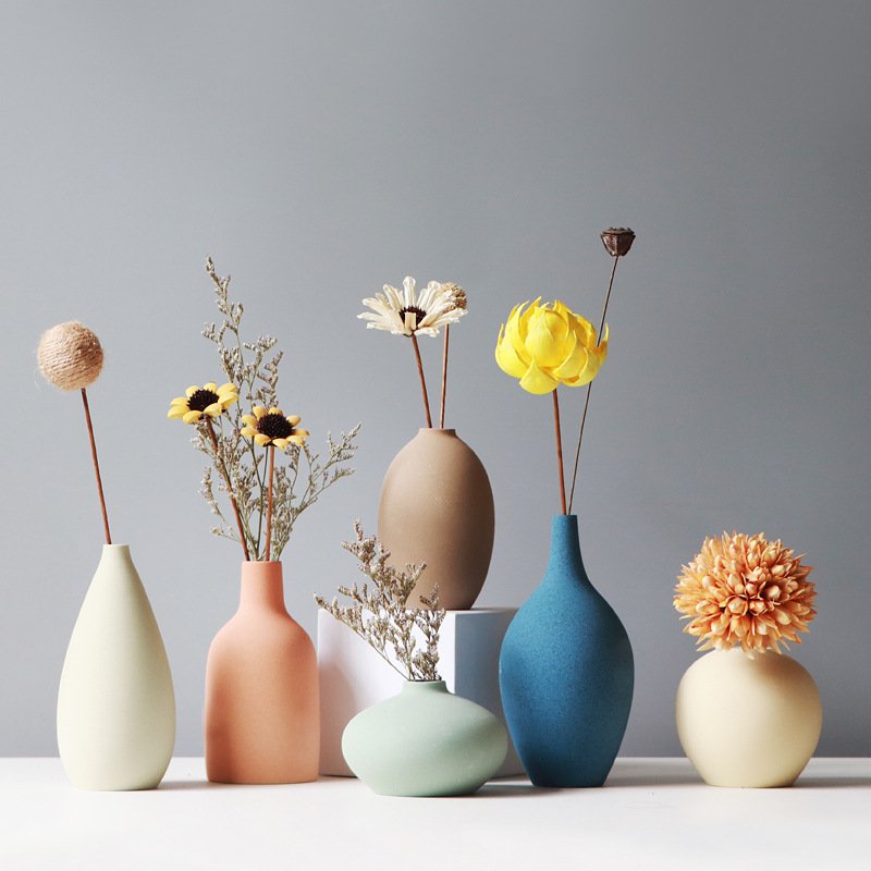 Nordic clay pot dried flowers home decor ornaments flowers dried flowers pampas