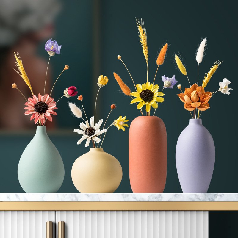 Nordic clay pot dried flowers home decor ornaments flowers dried flowers pampas