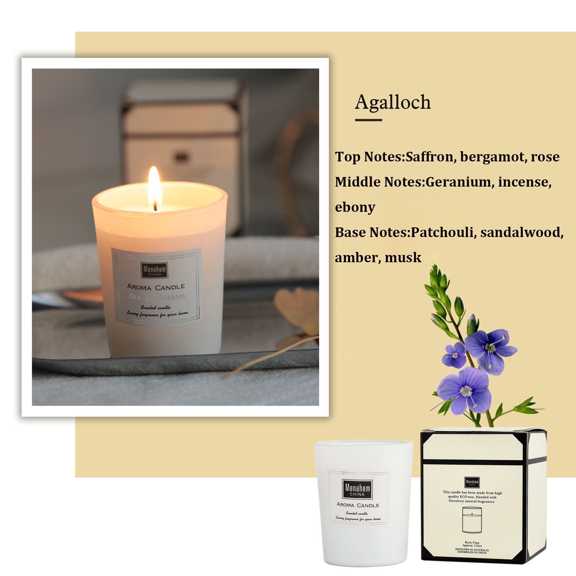 Manufacturer Glass Soy Wax Aromatherapy Candles Smokeless Fragrance Ornament Gift Natural Ingredient Scented Candle