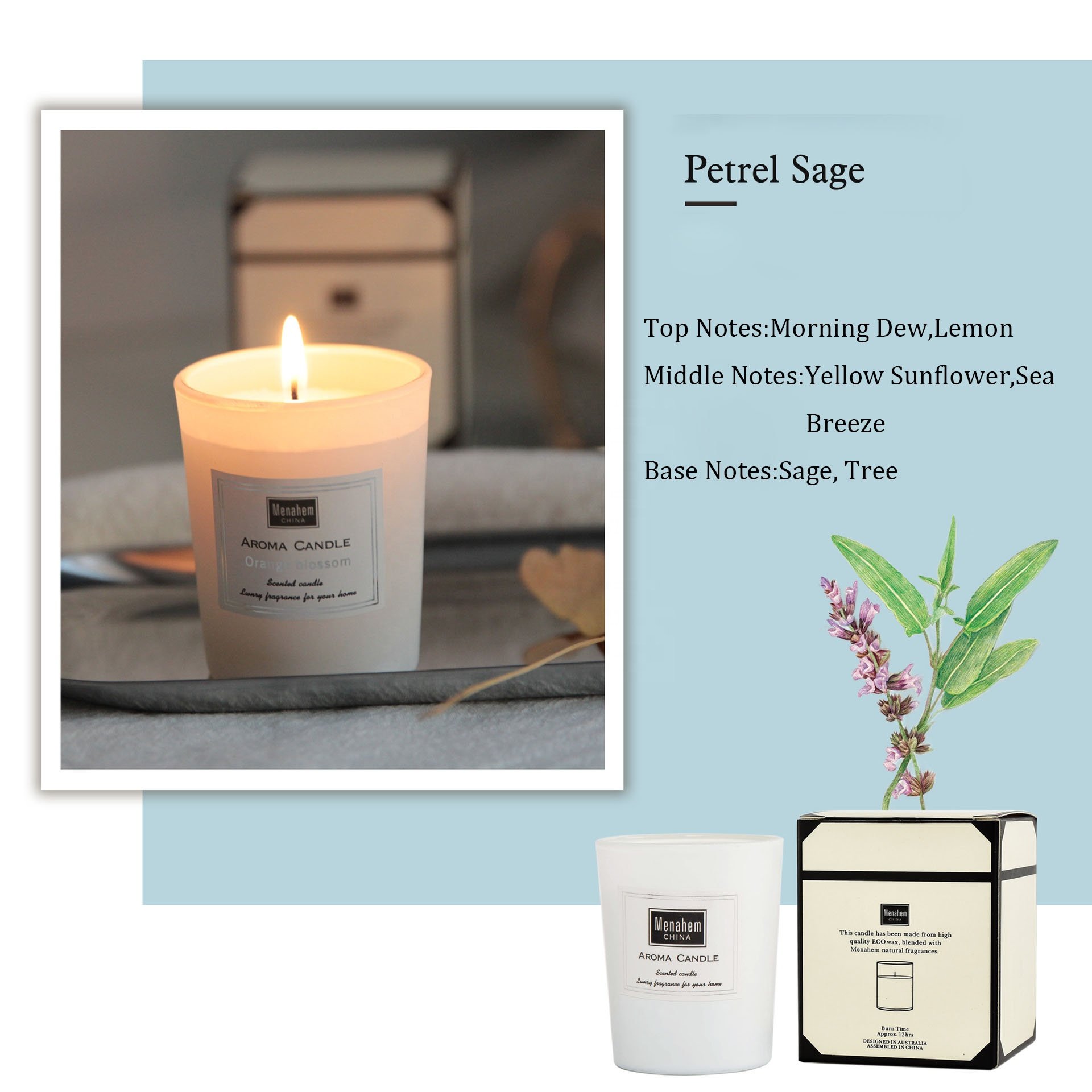 Manufacturer Glass Soy Wax Aromatherapy Candles Smokeless Fragrance Ornament Gift Natural Ingredient Scented Candle