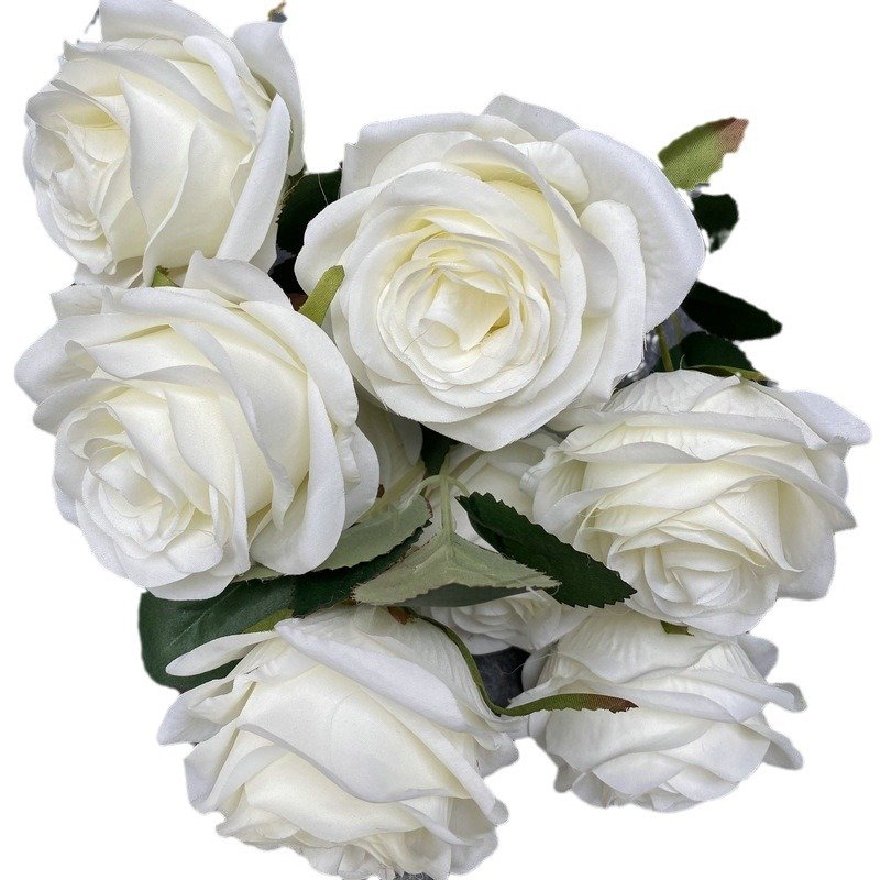 Manufacturers Direct Selling 9-head Middle Rose In The Head Wall Artificial Flower Rose