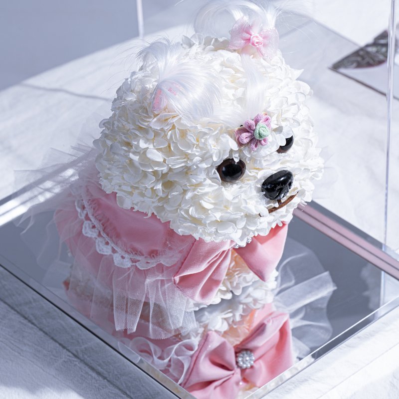 Eternal Cute Dog Ornament Dried Preserved Rose Puppy Birthday and Valentine's Day Gifts Preserved Plants & Flowers Dog Shape