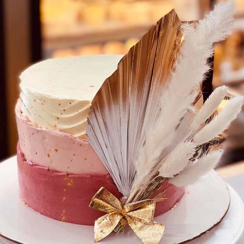 New birthday cake topper decoration cake decoration tools cake stand natural Dried flower paim bouquet cupcake toppers