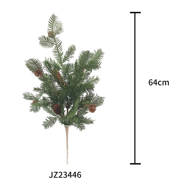 High Quality 64cm Hemlock Single Branch Dried Flower Green Plant with Real Shot Touch Home Decoration for Christmas
