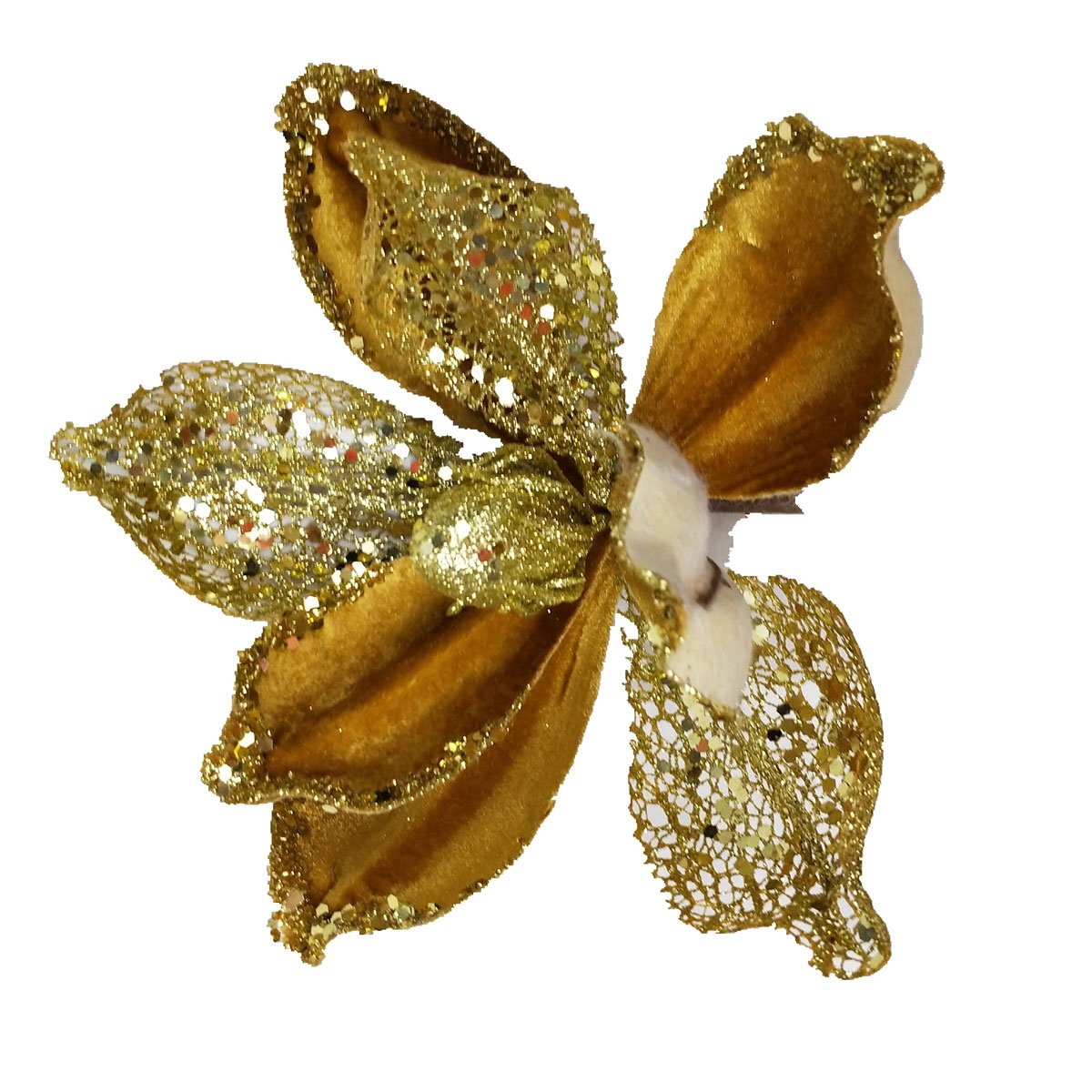 New product ideas 2024 trends dried Christmas artificial handmade velvet berry poinsettia flowers glitter bundle for tree