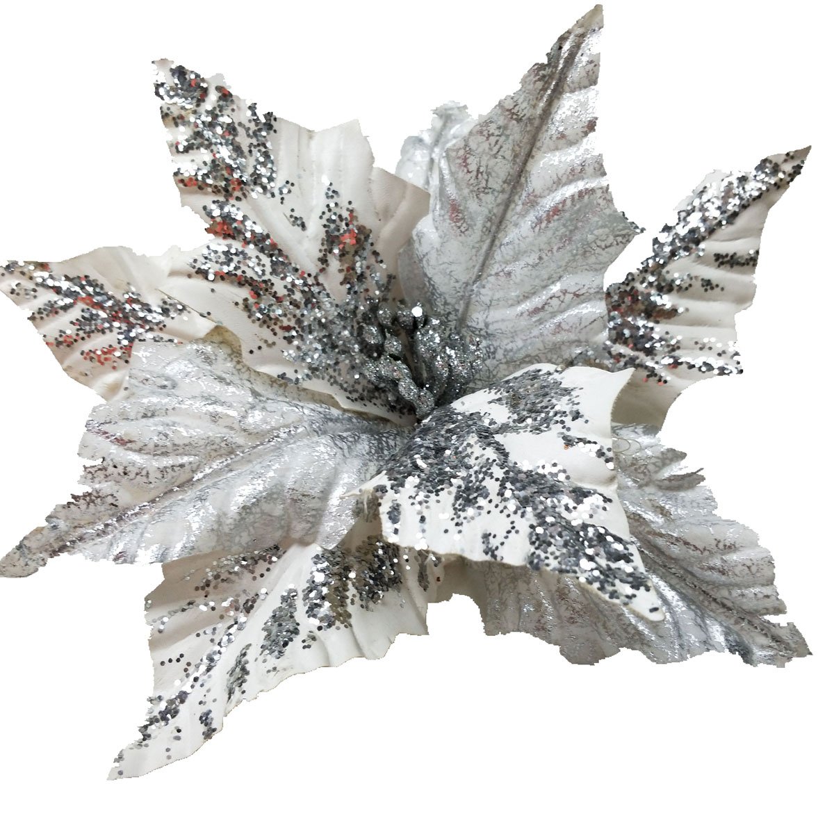 New product ideas 2024 trends dried Christmas artificial handmade velvet berry poinsettia flowers glitter bundle for tree