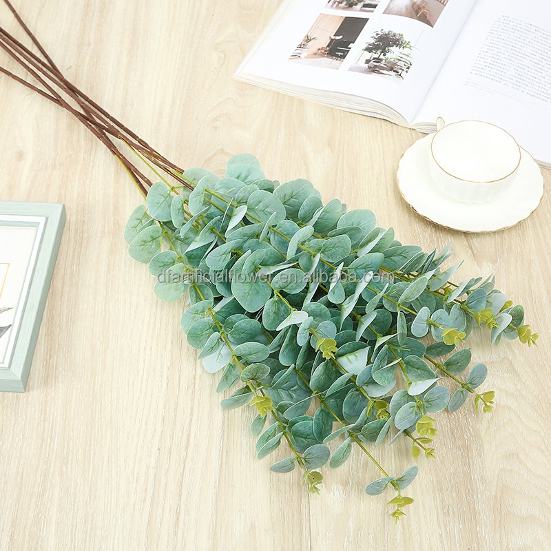 Factory Direct preserved eucalyptus Leaves Artificial Plastic Little Leaves Wedding Flower Wholesale Waterproof Plants